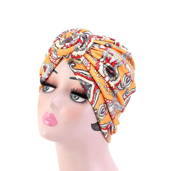stretchable soft cotton easy to flat knot style design head cap