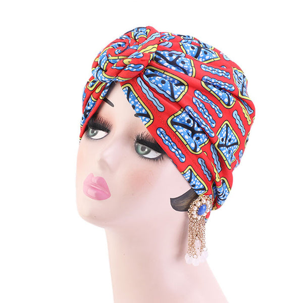 stretchable soft cotton easy to flat knot style design head cap