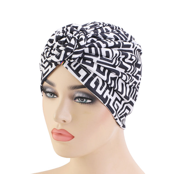 stretchable soft cotton easy to flat knot style design head cap