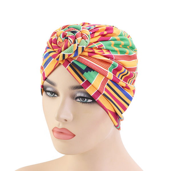 stretchable soft cotton easy to flat knot style design head cap