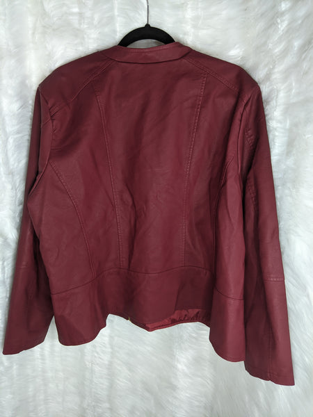 Women's light weight and waterproof jackets (back).  Shell: 100% polyurethane leather and Inner Lining: 100% polyester