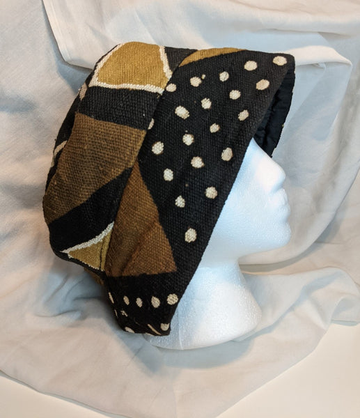 Traditional Authentic Genuine African Mud Cloth Reversible unisex Brim hat, one size.
