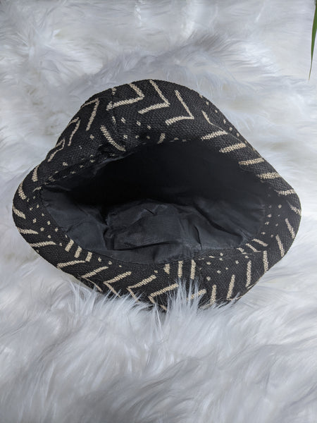 Traditional Authentic Genuine African Mud Cloth Reversible unisex Brim hat, one size.