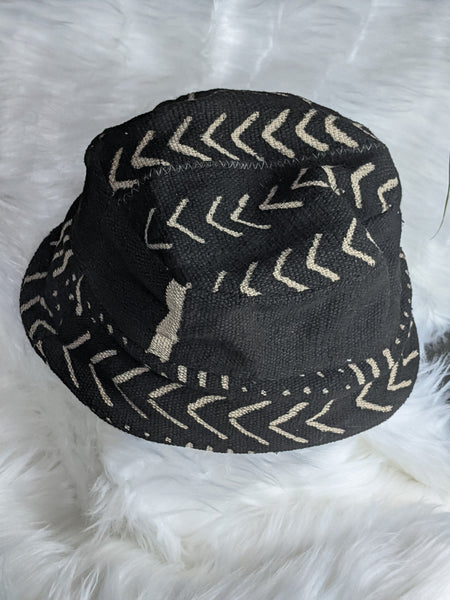 Traditional Authentic Genuine African Mud Cloth Reversible unisex Brim hat, one size.