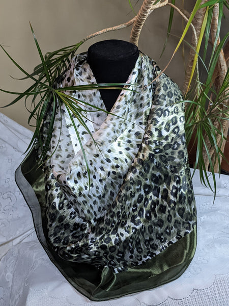 Colorful silky scarves made of 100% polyester, can be worn for any occasion.  Measurement: 40 inches x 40 inches