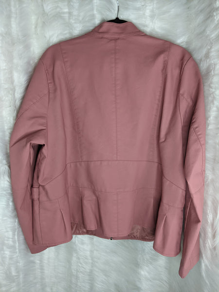 Women's light weight and waterproof jackets (back).  Shell: 100% polyurethane leather and Inner Lining: 100% polyester