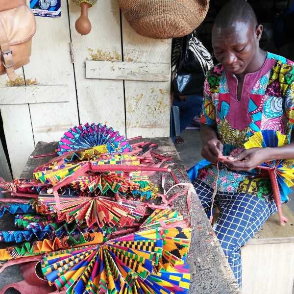 Buy a Bright Colorful Ankara Cotton Fan Today from This African Fashion House!