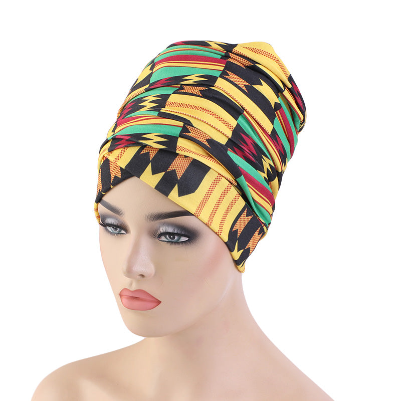 Cotton stretchable material design tube head wrap head tie turban multi bright colors