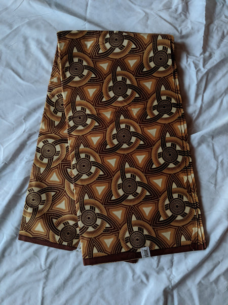 Colorful Ankara 100% cotton fabric Six yards of material, choosing to design any type of outfit brown tan cream