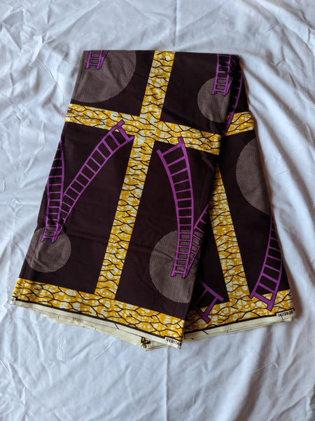 Colorful Ankara 100% cotton fabric Six yards of material, choosing to design any type of outfit purple gold yellow
