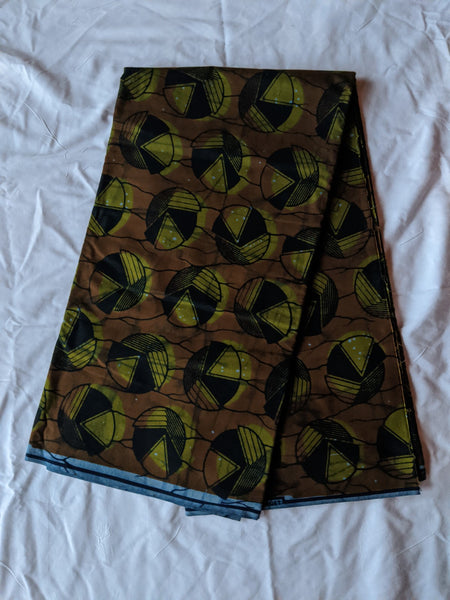 Colorful Ankara 100% cotton fabric Six yards of material, choosing to design any type of outfit olive green black brown