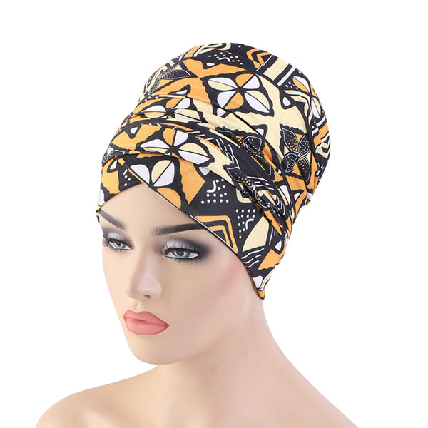 Cotton stretchable material design tube head wrap head tie turban multi bright colors
