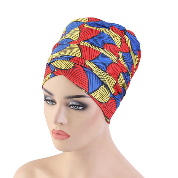 Cotton stretchable material design tube head wrap head tie turban multi bright colors