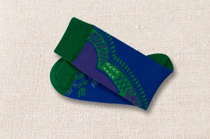 Unisex male female colorful cotton lycra good quality fabric green blue design socks