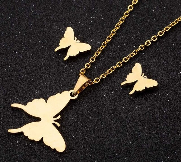 gold plated (stainless steel) jewelry set