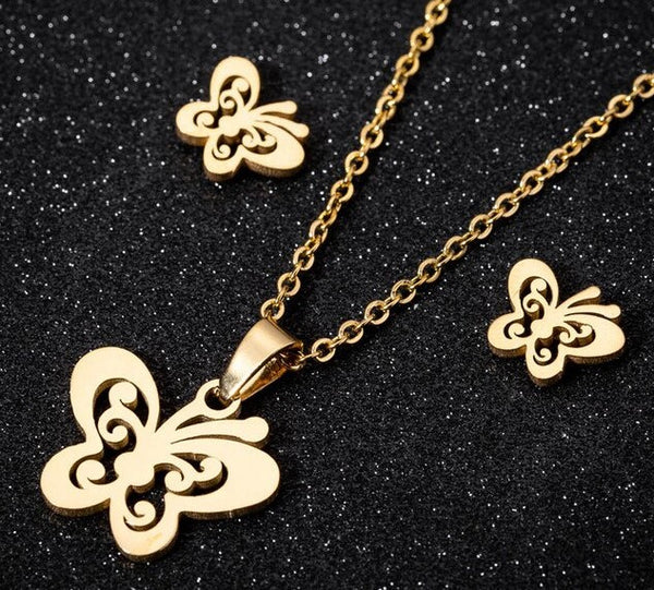 gold plated (stainless steel) jewelry set