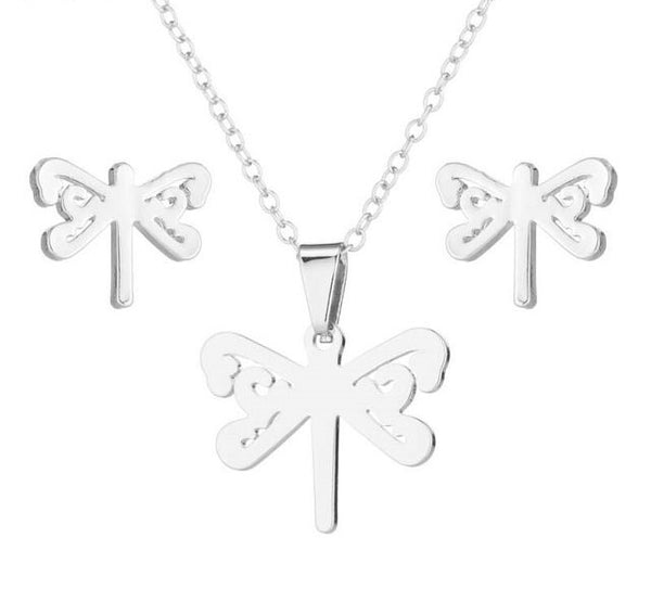silver plated (stainless steel) jewelry set