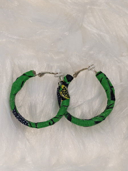 Clip-On Ankara Fabric Earrings