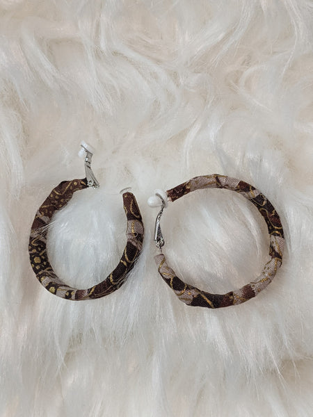 Clip-On Ankara Fabric Earrings