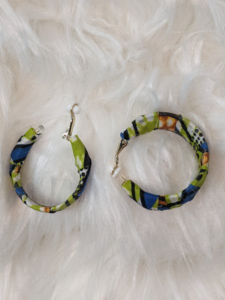 Clip-On Ankara Fabric Earrings