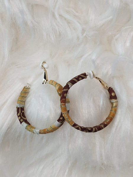 Clip-On Ankara Fabric Earrings