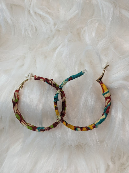 Clip-On Ankara Fabric Earrings
