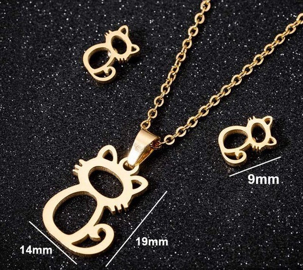 gold plated (stainless steel) jewelry set