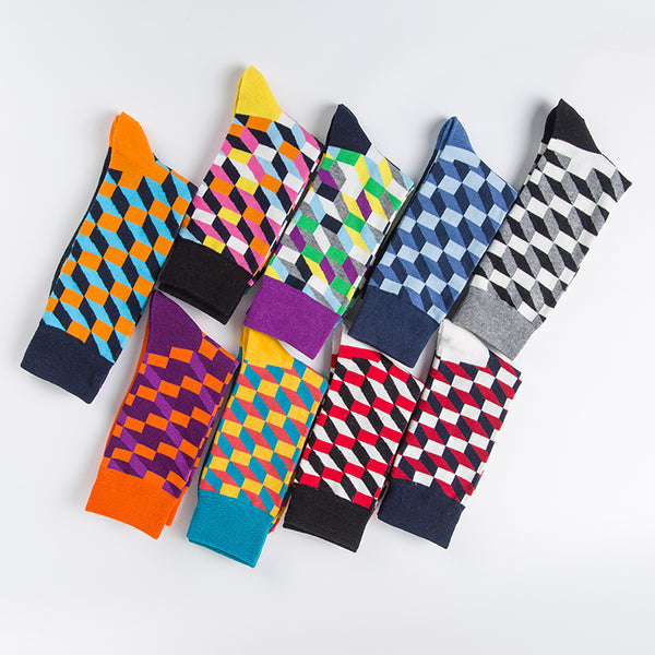 Unisex male female colorful cotton lycra good quality fabric design socks