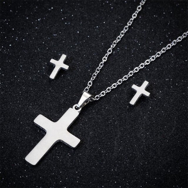 silver plated (stainless steel) jewelry set