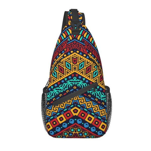 Unisex African Print Crossbody Sling Backpacks 