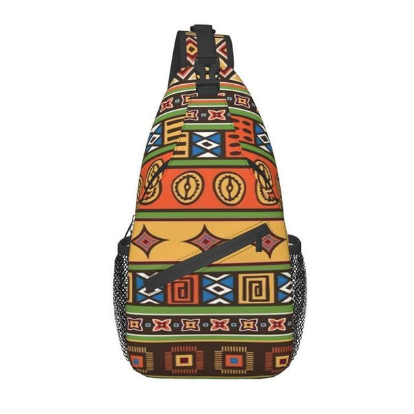 Unisex African Print Crossbody Sling Backpacks 