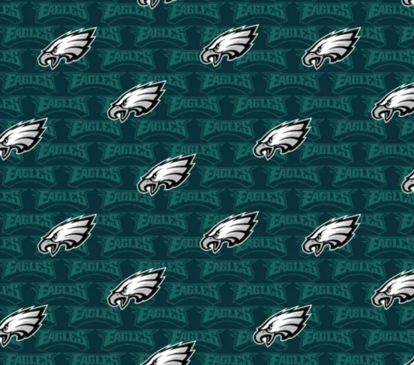 NFL design on one side and plain color on other side, 100% cotton. Measurements: 18 inches long and 18 inches wide