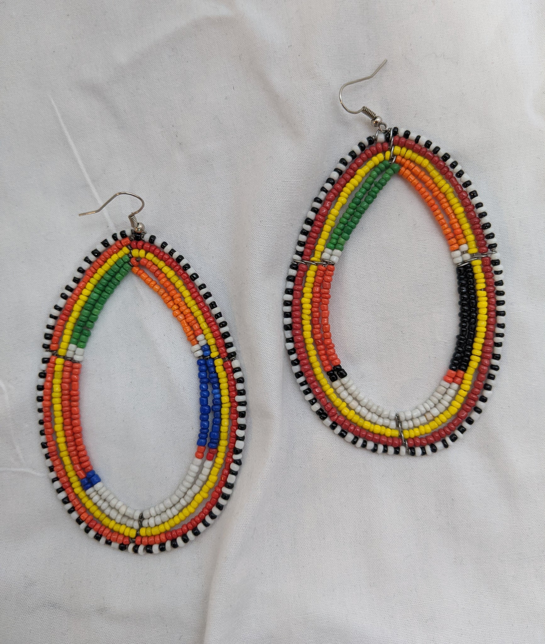 Maasai Colorful beaded large earrings jewelry pierced ears