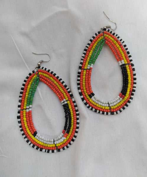 Maasai Colorful beaded medium earrings jewelry pierced ears