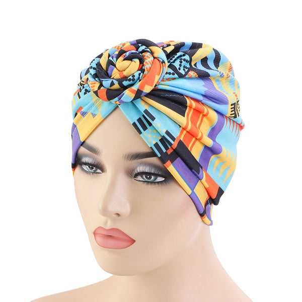 stretchable soft cotton easy to flat knot style design head cap