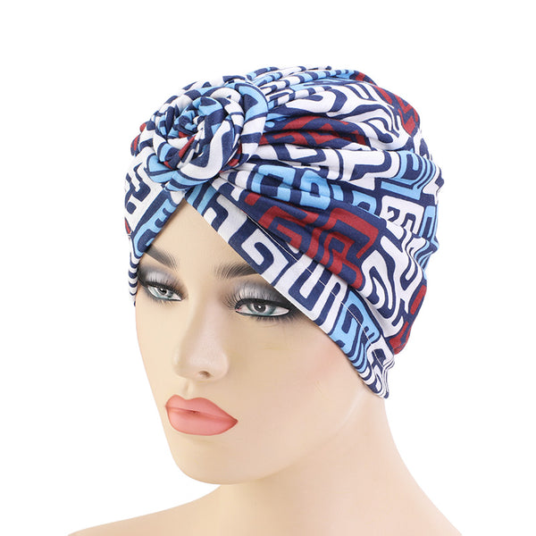 stretchable soft cotton easy to flat knot style design head cap