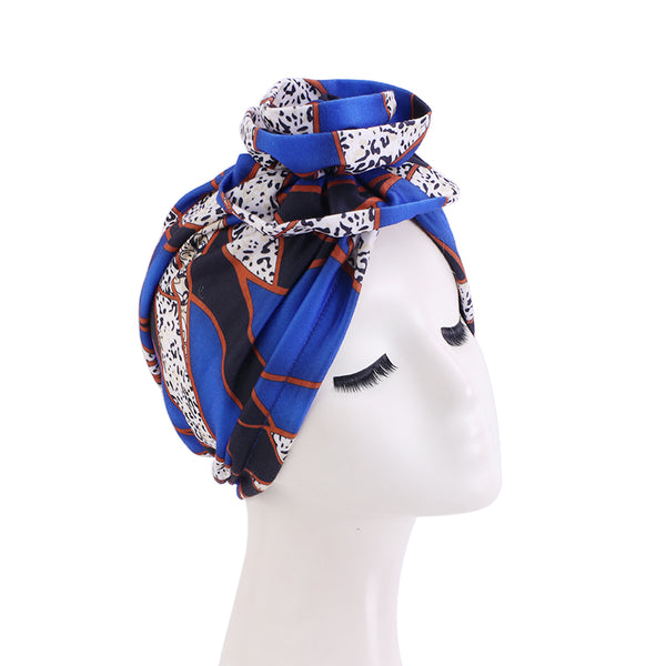 stretchable soft cotton easy to wear flower style design head cap scarf 