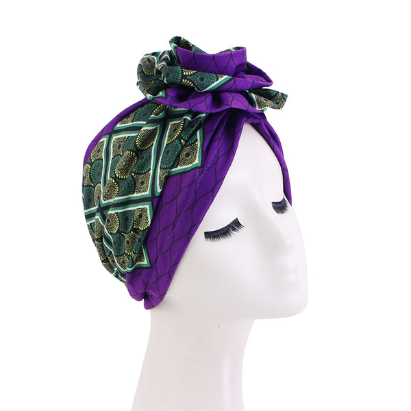 stretchable soft cotton easy to wear flower style design head cap scarf 