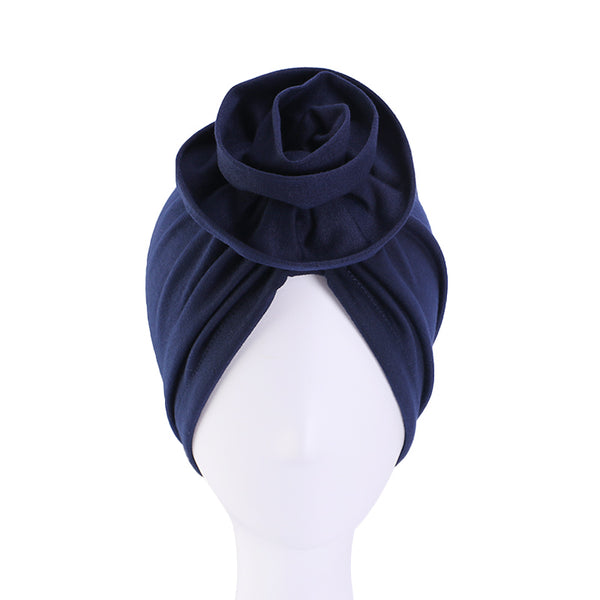 stretchable soft cotton easy to wear flower style head cap scarf 