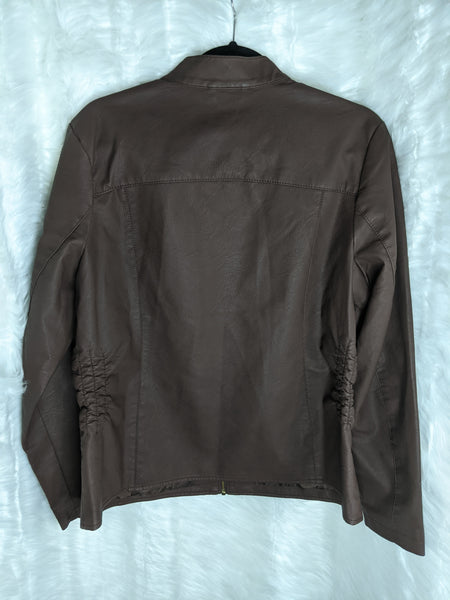 Women's light weight and waterproof jackets (back).  Shell: 100% polyurethane leather and Inner Lining: 100% polyester