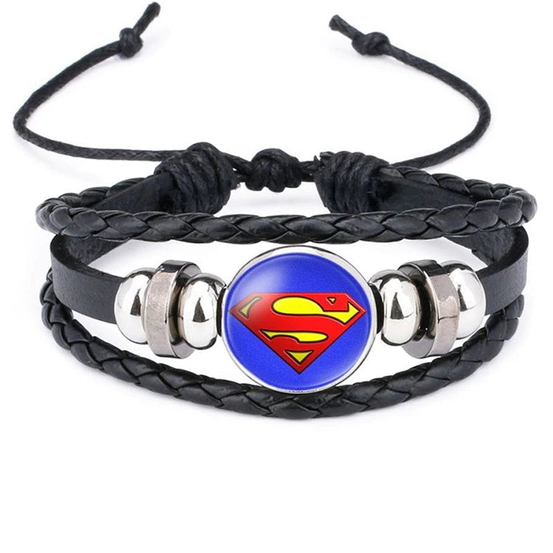 Super hero adjustable leather wrist strap