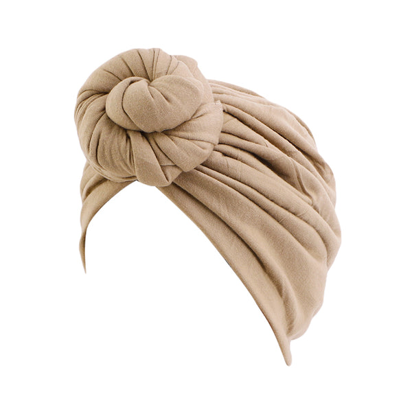 Cotton stretchable stylish one size fits adjustable pre-knotted adult head cap 