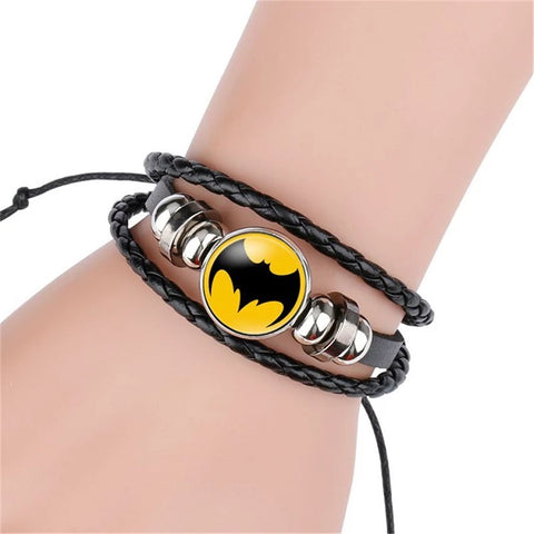 Super hero adjustable leather wrist strap