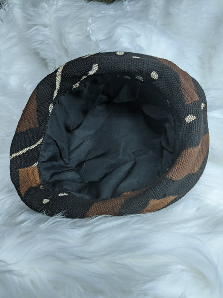 Traditional Authentic Genuine African Mud Cloth Reversible unisex Brim hat, one size.