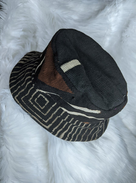 Traditional Authentic Genuine African Mud Cloth Reversible unisex Brim hat, one size.