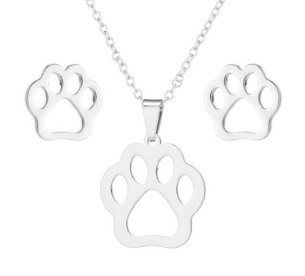 silver plated (stainless steel) jewelry set