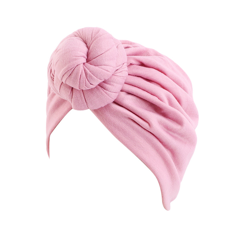 Cotton stretchable stylish one size fits adjustable pre-knotted adult head cap 