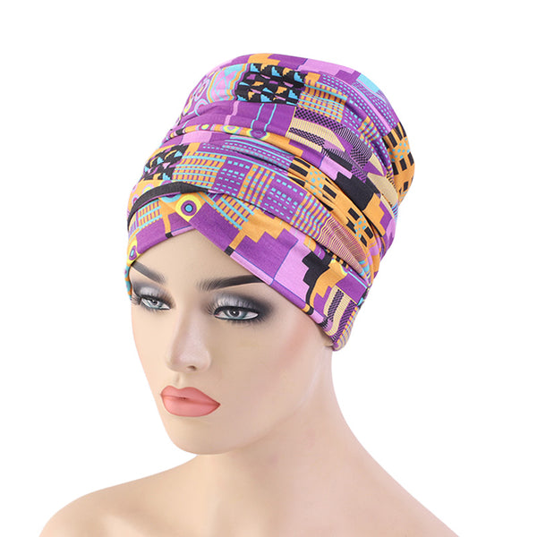 Cotton stretchable material design tube head wrap head tie turban multi bright colors