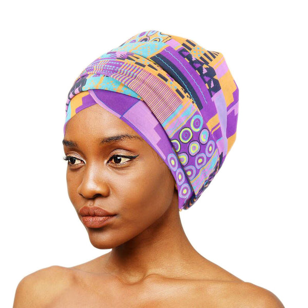 Cotton stretchable material design tube head wrap head tie turban multi bright colors