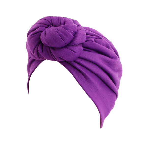 Cotton stretchable stylish one size fits adjustable pre-knotted adult head cap 